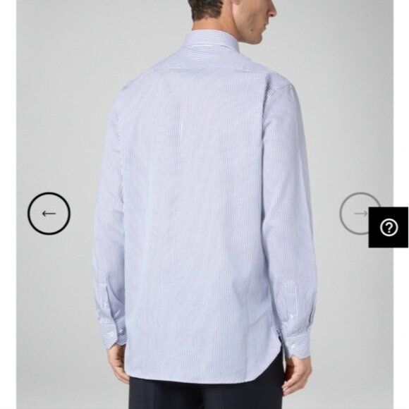 Pal Zileri Stripes blue & white shirt in cotton and linen blend - Picture 3 of 10